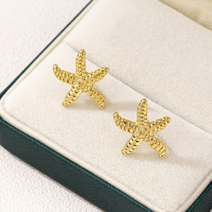 Wholesale Starfish Earrings for Women Simple Niche Stud Versatile Commuter High-End Earrings