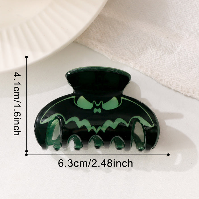 Wholesale  Glow In The Dark Acrylic Hair Claw Clip Pumpkin Face Design Women S Party Hair Accessory