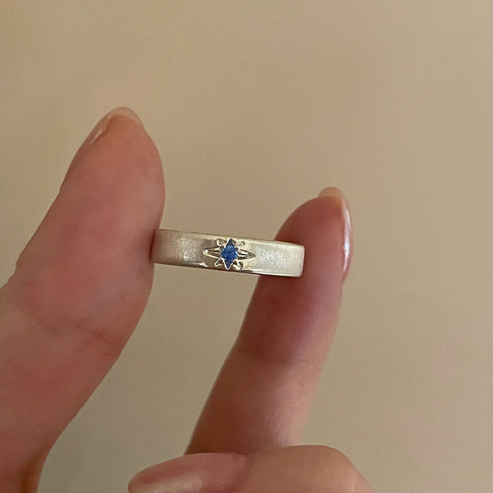 Wholesale Ocean blue ring women's simple tail ring fashion niche design versatile high-end index finger ring