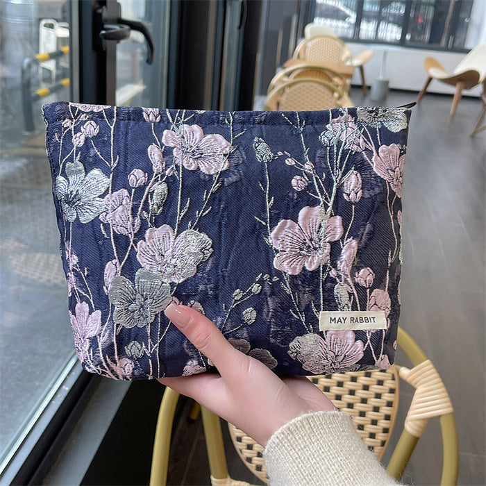 Wholesale Vintage relief makeup bag, large capacity canvas bag, inner liner bag