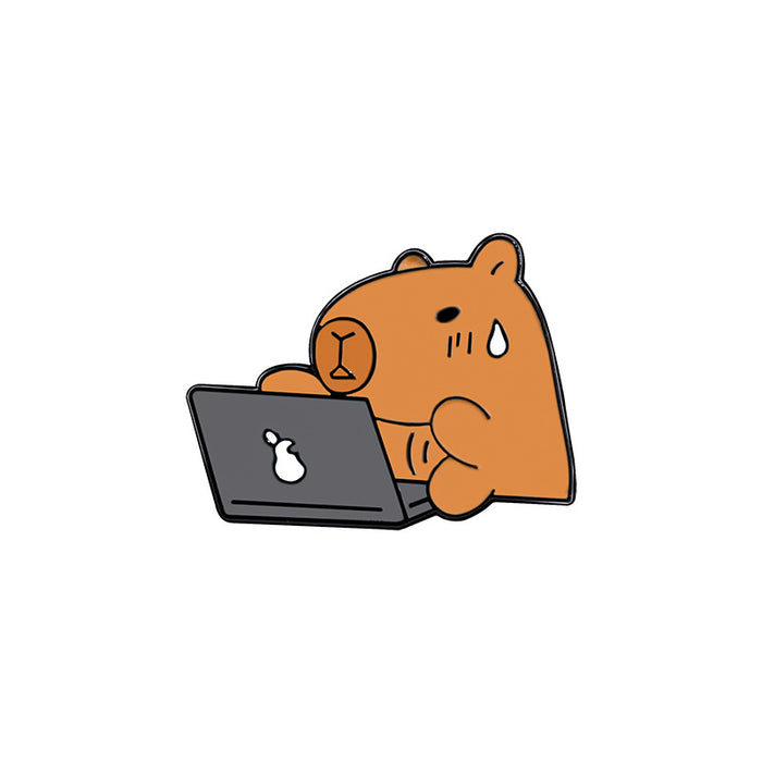 Wholesale Cute Animal Capybara Bag Casual Style Sweet Decorative Alloy Paint Badge