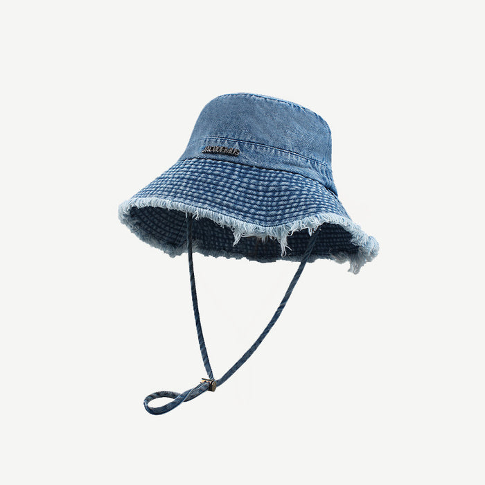Wholesale Bucket Hat for Women, Summer Sun Protection Vintage Frayed Brim Bucket Hat
