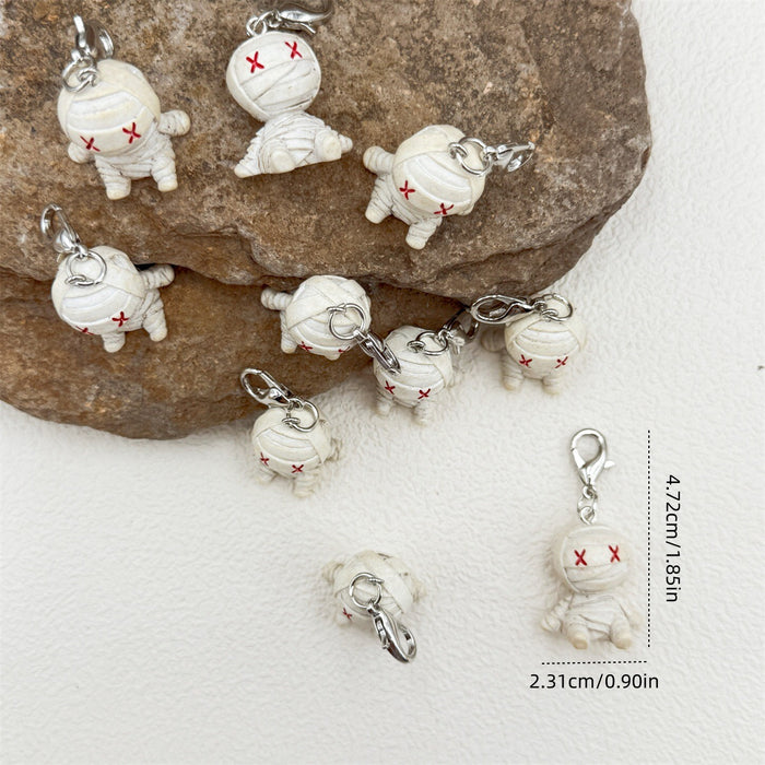 Wholesale  Mummy Design Resin Pendant 3D Cartoon Charm For Bag Keychain Gift