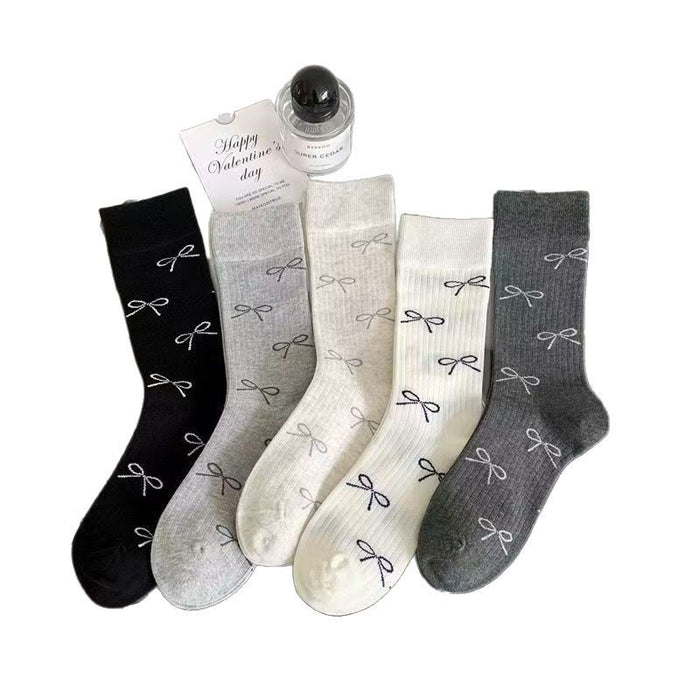 Wholesale Ballet style bow socks, mid length socks, personalized and sweet socks