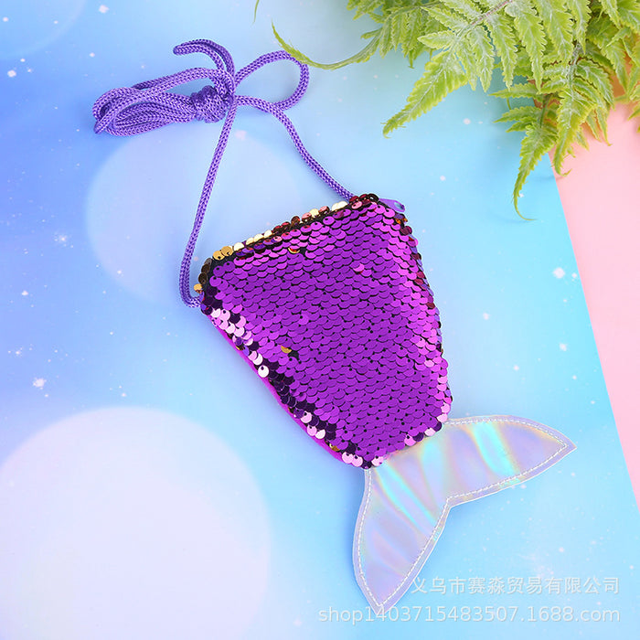 Wholesale Personalized Children's Crossbody Bag Mermaid Tail Colorful JDC-SD-SM006