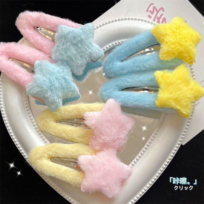 Wholesale  Cartoon plush star hairpin  hair accessories  BB clip hairpin