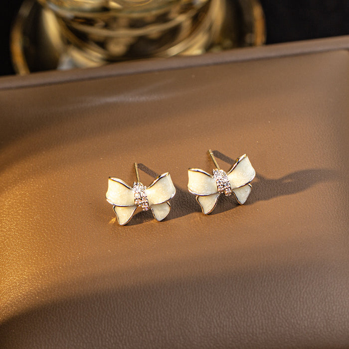 Wholesale Titanium Steel Necklace Bow Pendant Earrings Rings Set