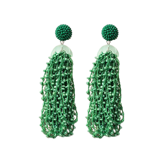 Wholesale Long Rice Bead Tassel Earrings Vintage JDC-ES-Gute057