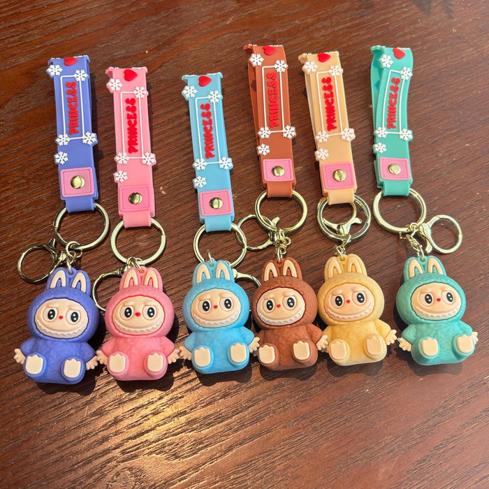 Wholesale Sitting Keychain Little Sheep Cute Three-Dimensional Soft Plastic Doll Small Gift Backpack Pendant