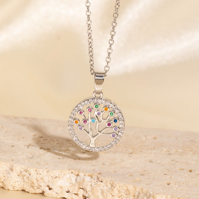 Wholesale Gold-plated copper micropaved zirconia necklace