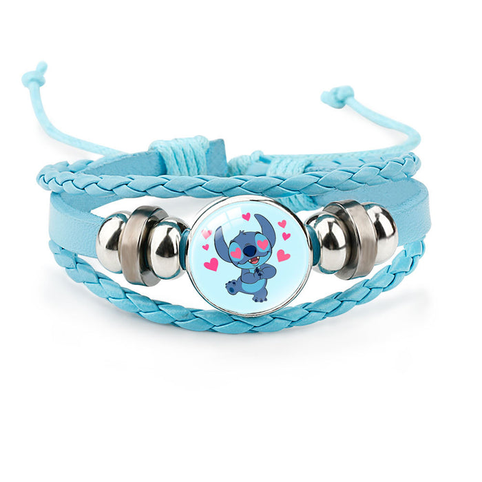 Wholesale Cute Cartoon Multi-Layer Braided Leather Beaded Bracelet