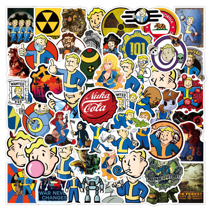 Wholesale 50pcs Game radiation graffiti stickers,  luggage,  laptop,  phone case,  skateboard,  water cup,  waterproof stickers