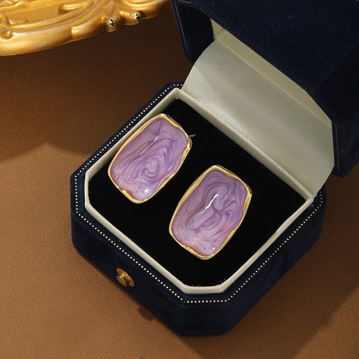 Wholesale New pearl block earrings with exaggerated personality and silver needle earrings wholesale versatile