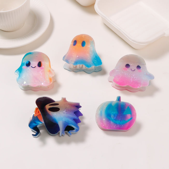 Wholesale Trendy Ghost Pumpkin Gradient Hair Claw Clip PVC Cute Hair Accessory Boutique Gift