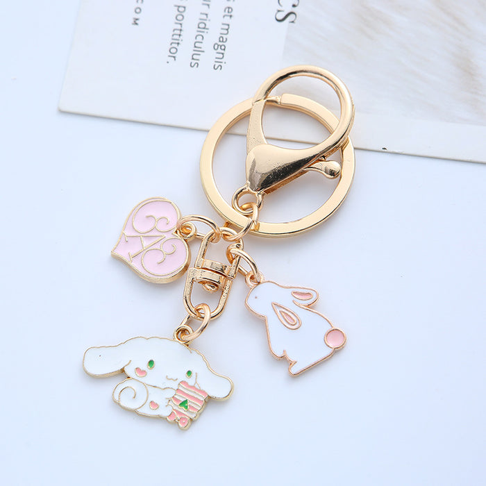 Wholesale Cute Rabbit Flower Keychain - Stylish Bag Charm Fashion Accessory for Gift MOQ≥2