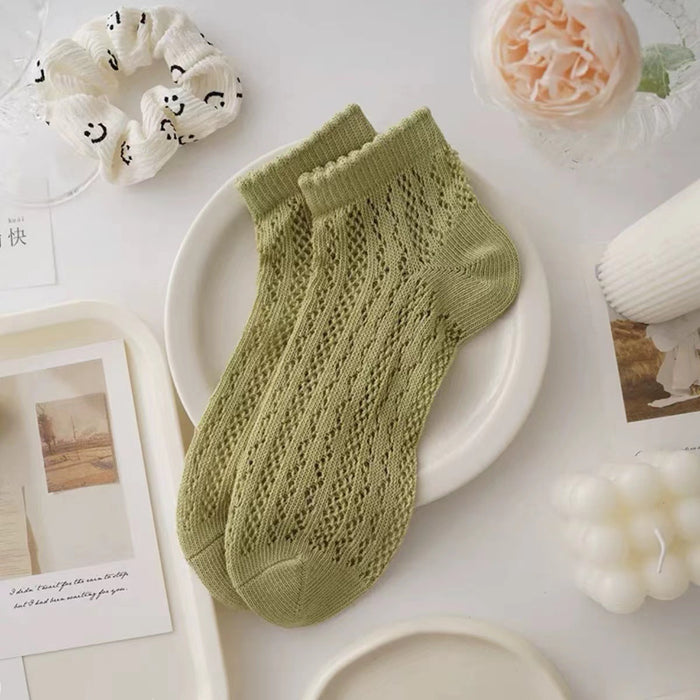 Wholesale Socks summer thin short socks hollow mesh anti odor breathable shallow mouth short tube socks absorb sweat