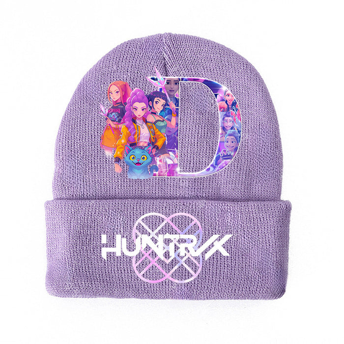 Wholesale KPOP Knitted Cartoon Letter Print hat