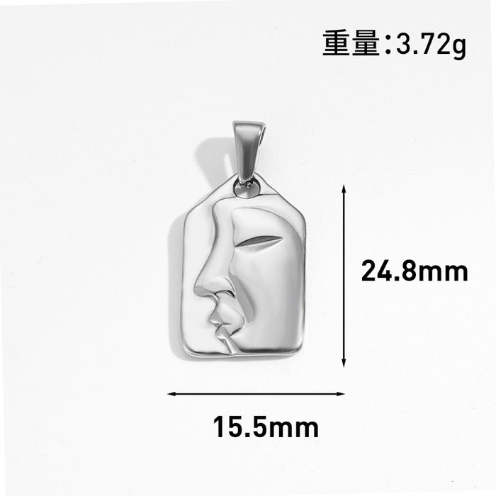 Wholesale 6pcs/set DIY Pendant Stainless Steel Plated 24K Gold Flower Heart  Geometric Jewelry Accessories