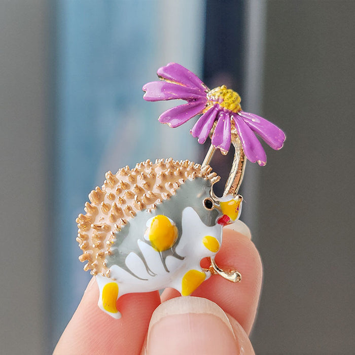 Wholesale Painted oil drop oil painted  animal badge pin clothing brooch