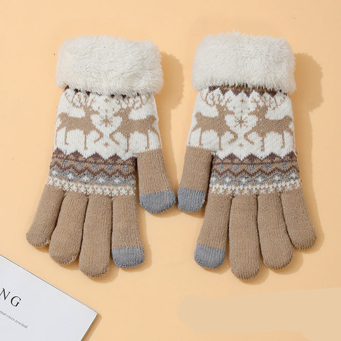 Wholesale Knitted Touch Screen fleece-lined Warm Gloves