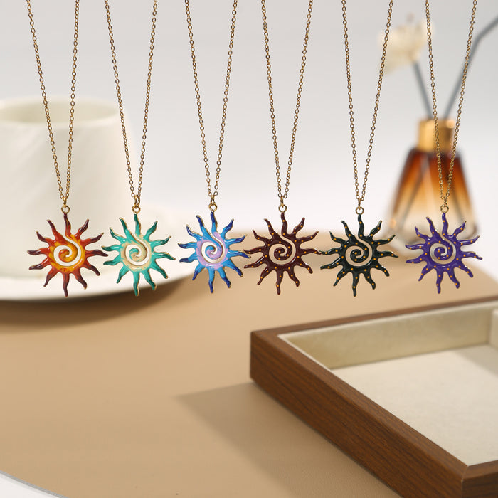 Wholesale Stainless Steel Sun Pendant Necklace
