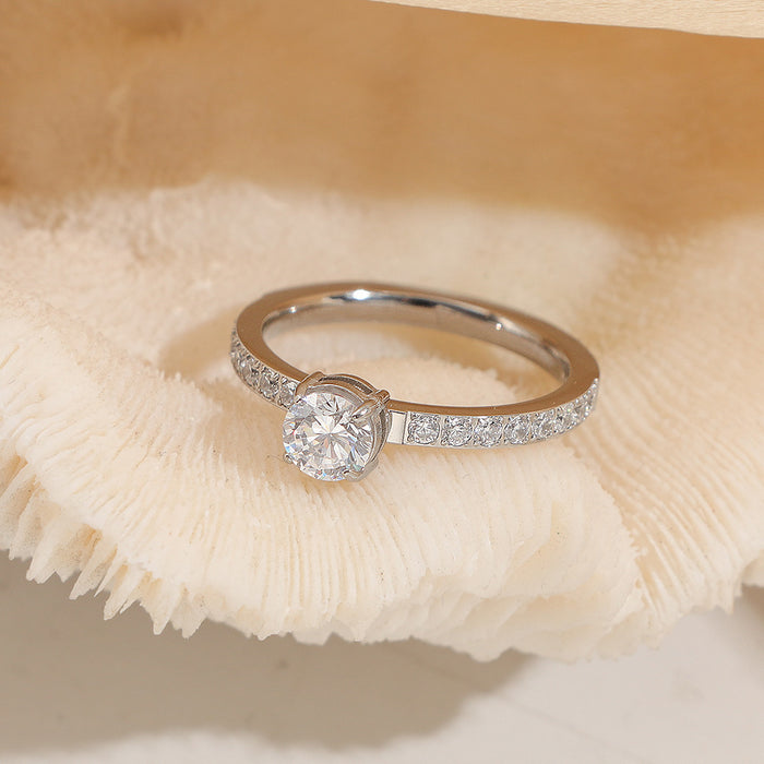 Wholesale Dazzling Love Zircon Four-Claw Ring