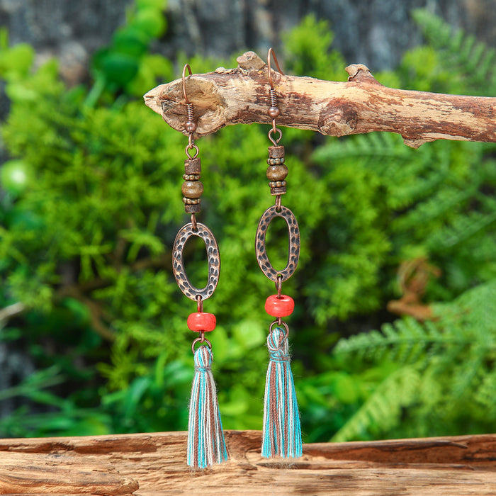Wholesale Bohemian Vintage Tassel Earring Set Ethnic Style Fashion Accessory MOQ≥2