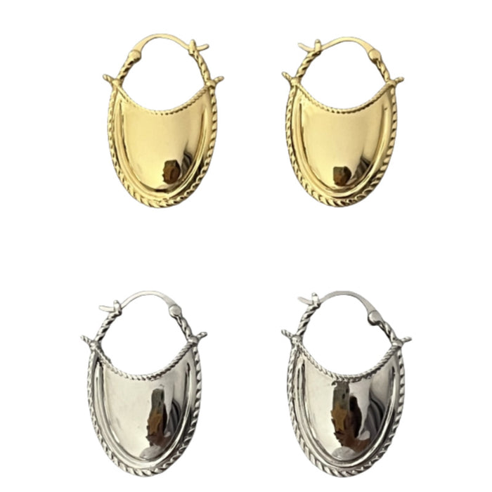 Wholesale Retro oval curved earrings, light luxury, niche fashion temperament, versatile earrings
