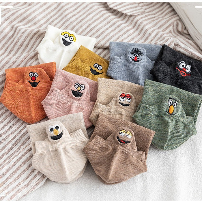 Wholesale Low cut short socks, personalized cartoon embroidery socks, boat socks
