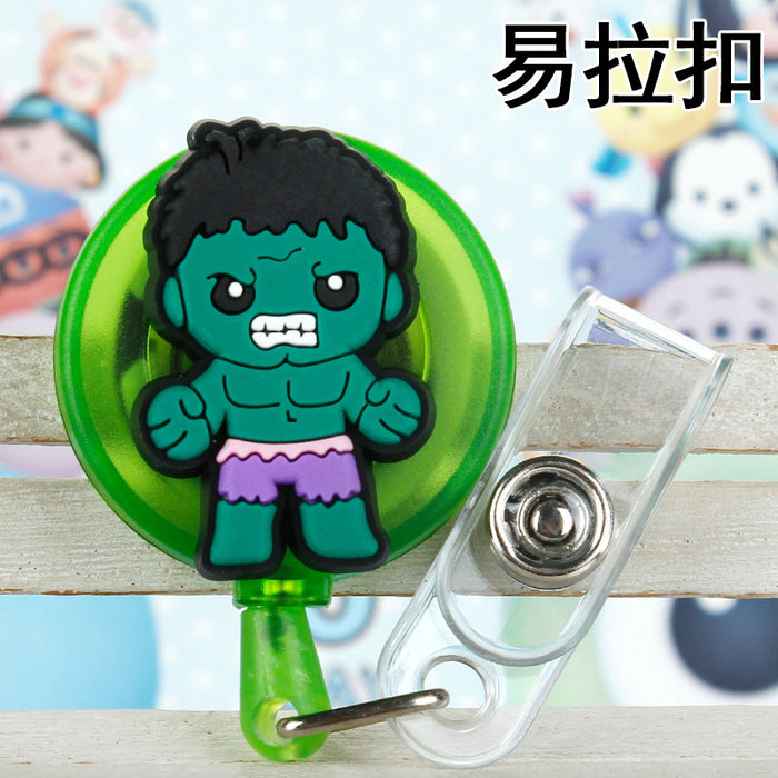 Wholesale Cartoon Badge Scroll Retractable Keychain JDC-KC-LuoKe008