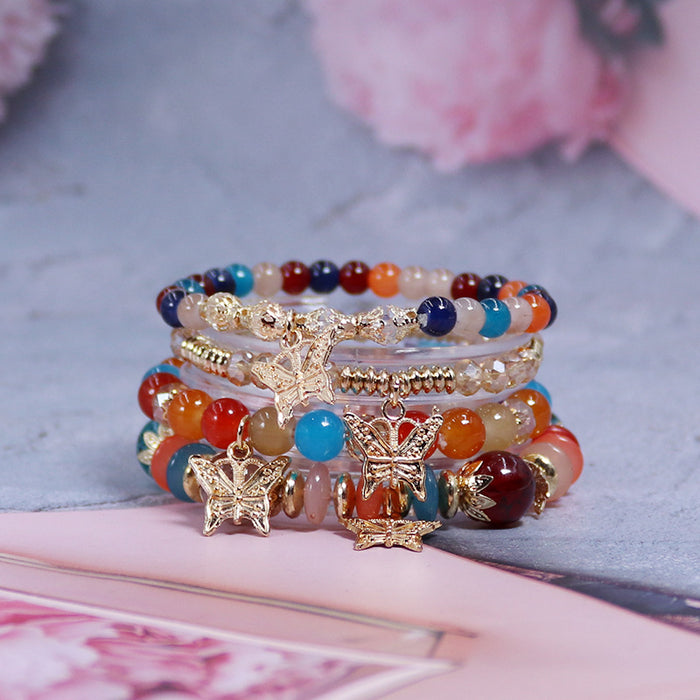 Wholesale Bohemian Butterfly Crystal Multilayer Bracelet JDC-BT-NHong013