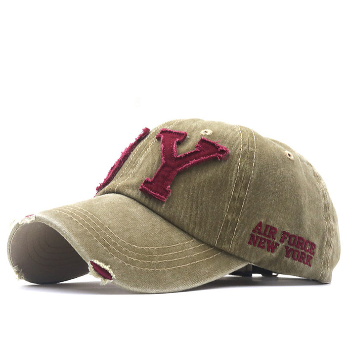 Wholesale Washed Duck Tongue Hat Embroidered Baseball Hat Made Old Duck Tongue Hat Cowboy