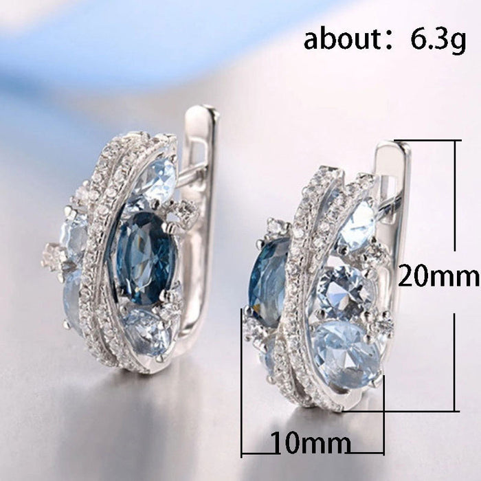 Wholesale Double-Layer X-Shaped Hollow Zircon Earrings