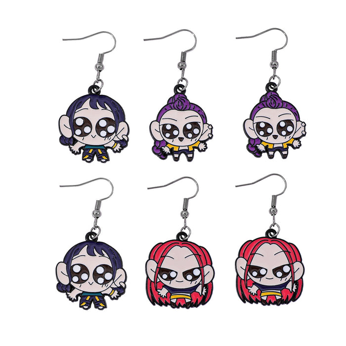 Wholesale Alloy oil-drop earrings cartoon character decoration Earrings