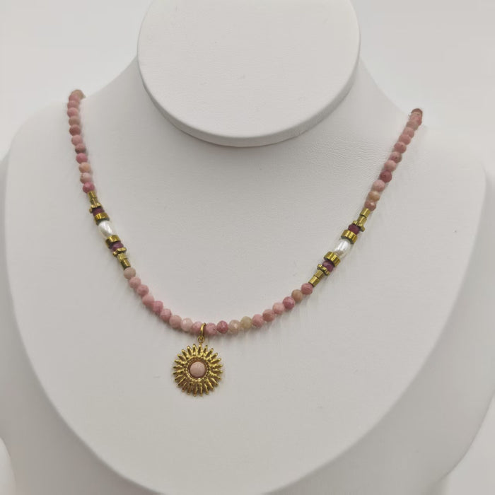 Wholesale Natural stone handmade bead necklace, collarbone chain, niche and versatile necklace