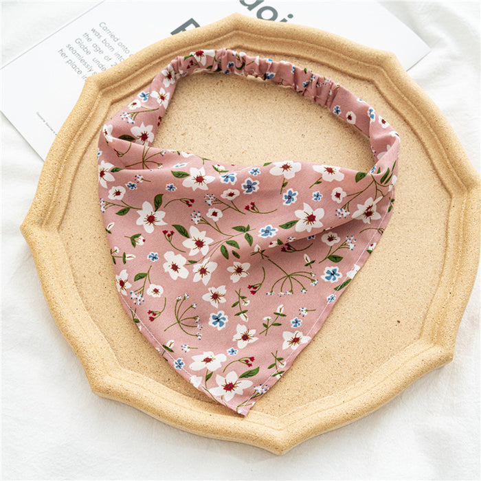 Wholesale band headscarf women's thin floral cloth triangle scarf hair accessories batch
