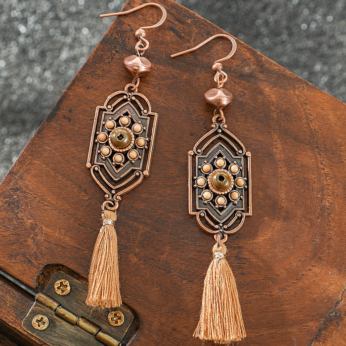 Wholesale Bohemian Artistic Vintage Tassel Earrings Zinc Alloy Jewelry Accessory MOQ≥2