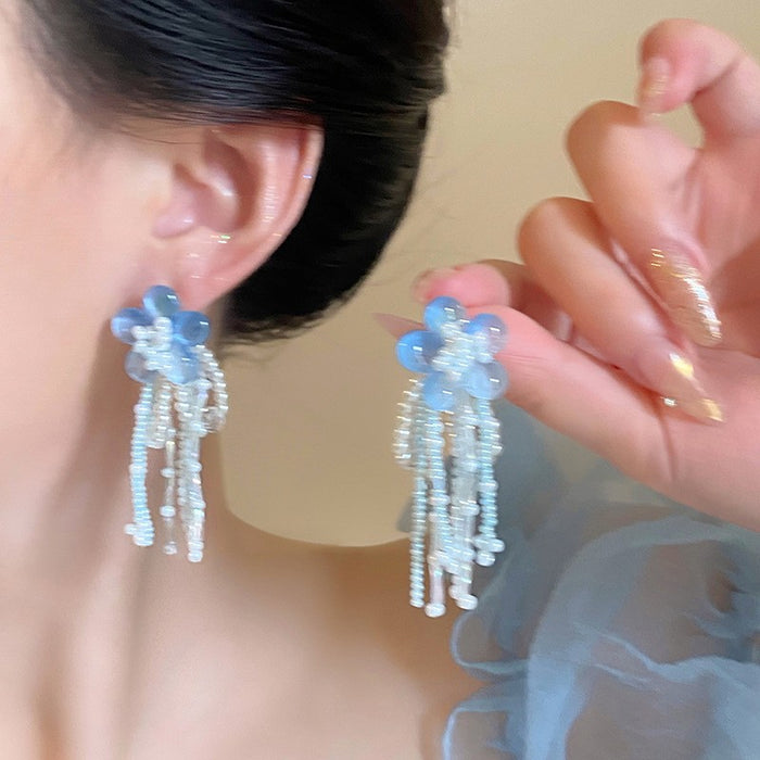 Wholesale Tassel flower earrings, niche earrings, exquisite temperament earrings