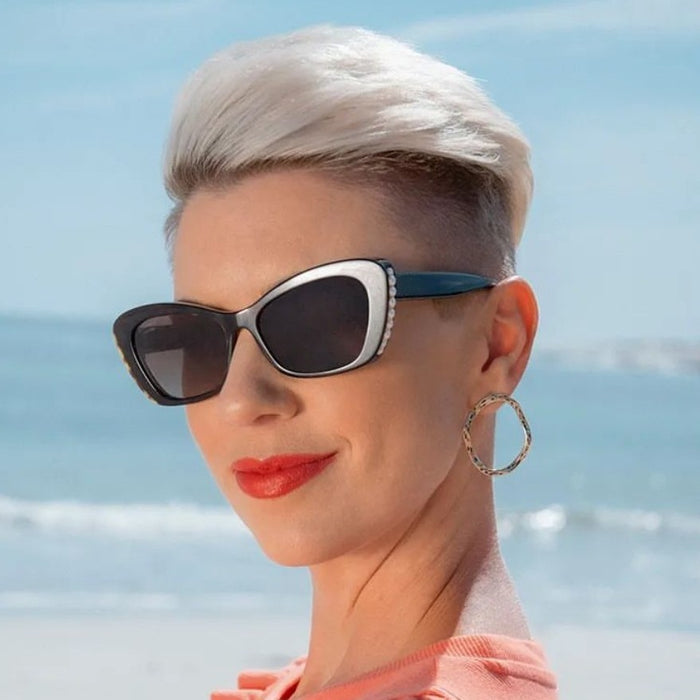 Wholesale Cat's Eye Pearl Sunglasses Simple Sunglasses Trendy Personalized Sunglasses Anti UV High End