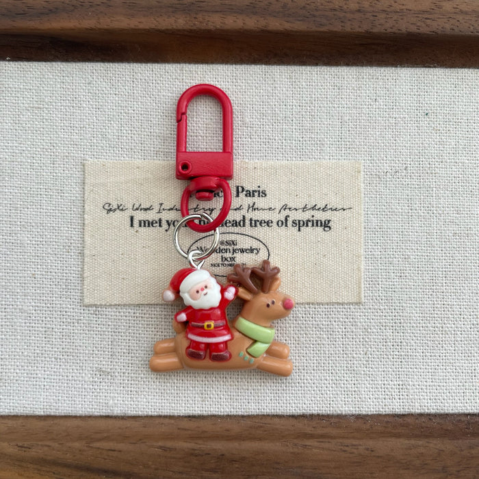 Wholesale Christmas  Resin Keychain Cute Backpack Charm Decorative Accessory