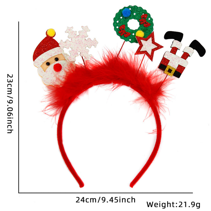 Wholesale Christmas Cartoon F Hair Hoop Plastic Reindeer Snowflake Headband Holiday Party Hair Accessory
