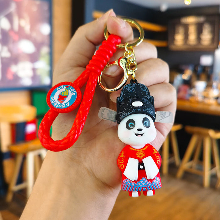 Wholesale Rubber Cartoon Doll Peking Opera Panda Keychain JDC-KC-Tingm184