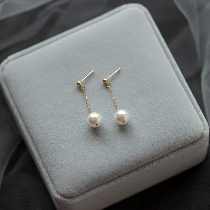 Wholesale earrings long super fairy temperament 14K gold simple earrings eardrop