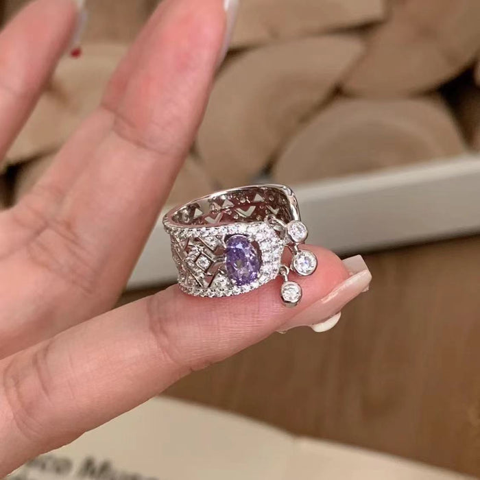 Wholesale Tail ring with high-end and niche design, light luxury temperament, and an open mouth ring