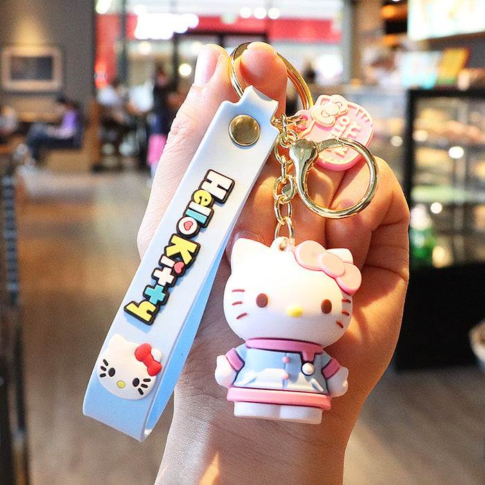 Wholesale Cartoon  silicone doll keychain car pendant  couple bag doll machine key pendant