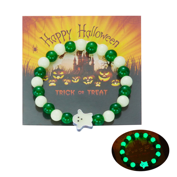 Wholesale  luminous beaded bracelet cute funny ghost pumpkin pendant bracelet