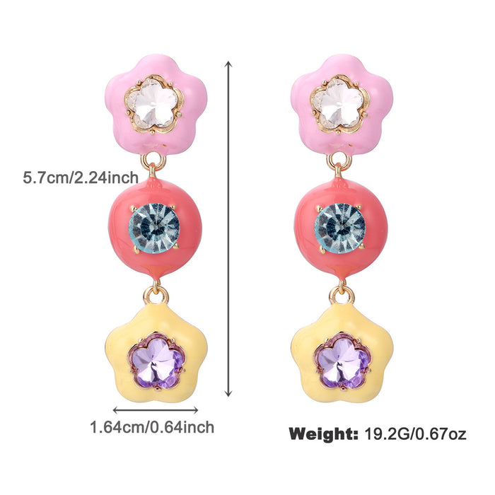 Wholesale Irregular Metal Color Diamond Combination Earrings JDC-ES-KenJie006