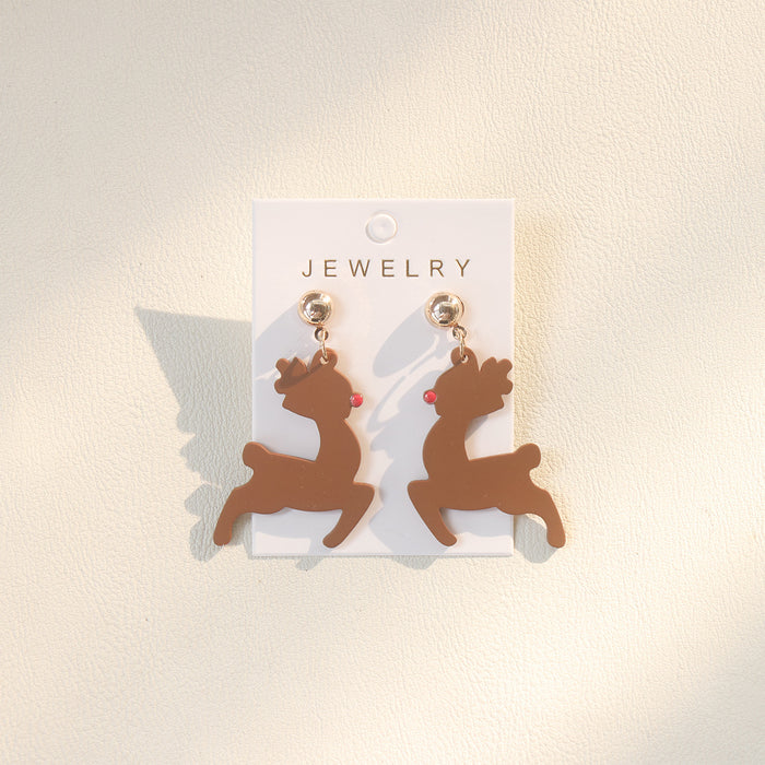 Wholesale Christmas Cane Snowflake Graffiti Acrylic Drop Earrings