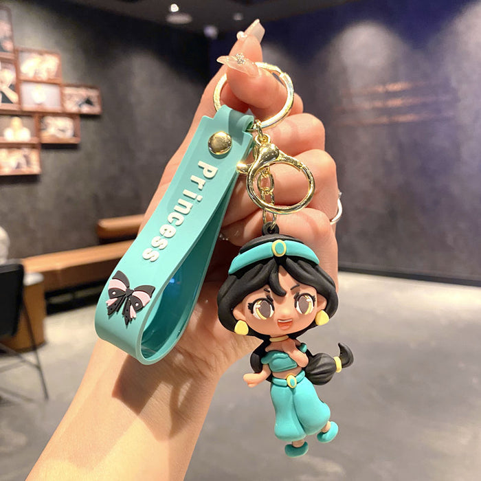 Wholesale Cartoon Princess Silicone Keychain Decorative Bag Charm MOQ≥2