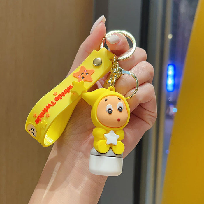 Wholesale Cartoon Star Character 3D PVC Keychain Bag Charm Stylish Student Backpack Pendant Birthday Gift Boutique Resale